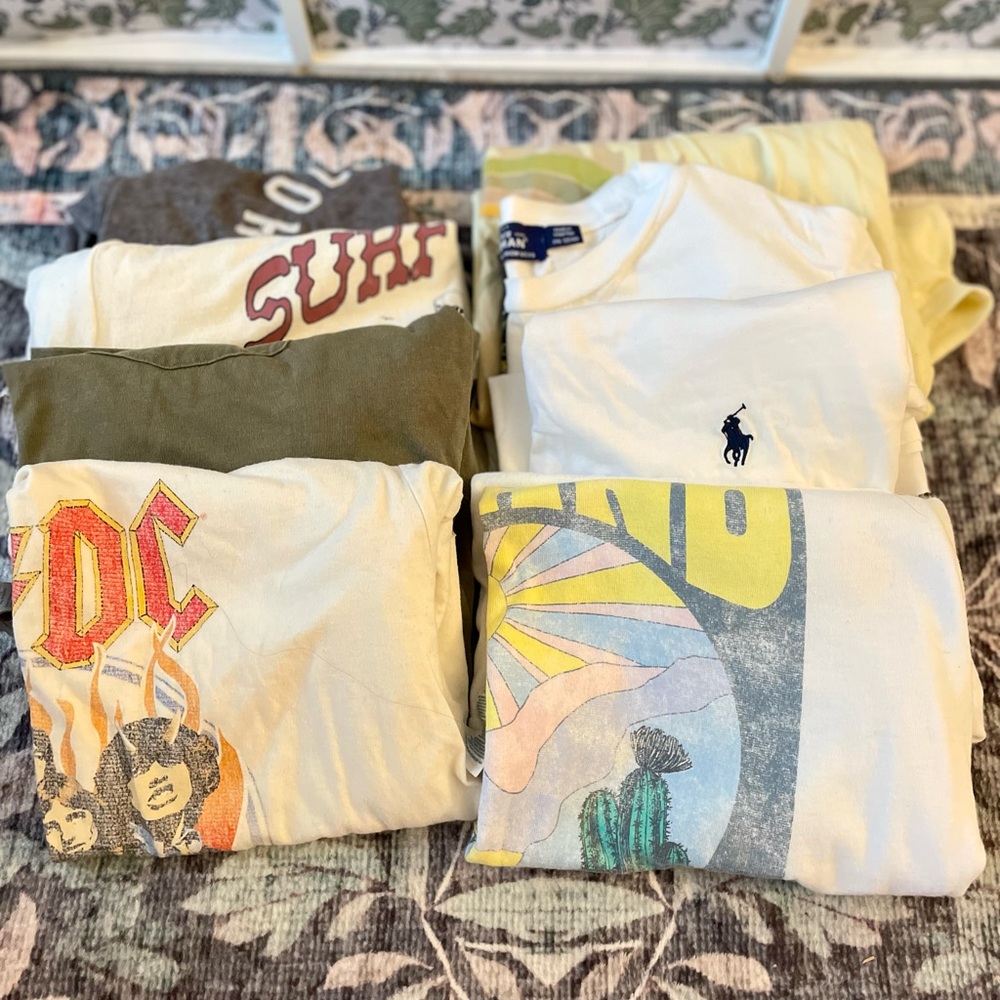 Clothing Lot | 8 summer shirts S/M ACDC, Ralph lauren, Hollister